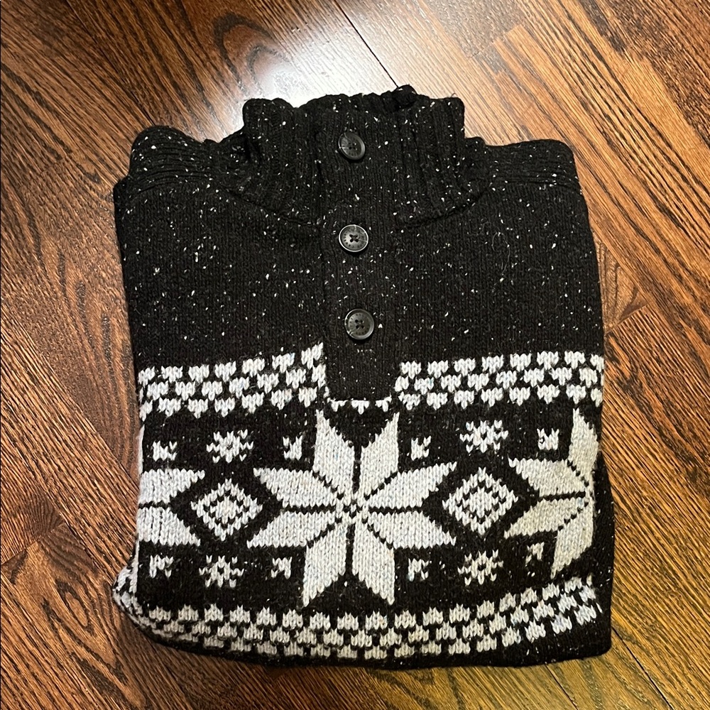 Roots Black and Gray Turtleneck Sweater